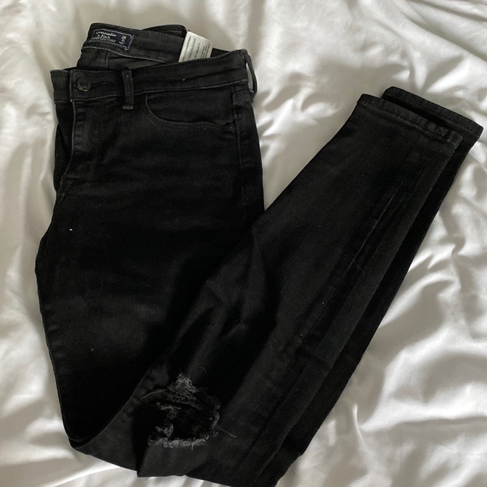 A&F Harper super skinny black jeans